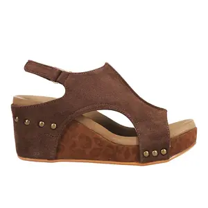 Corkys Womens Carley Leopard Studded Slingback  Casual Sandals Casual High Heel 3" & Up - Brown