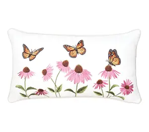 Butterfly Garden Indoor/Outdoor Lumbar Pillow by Valerie