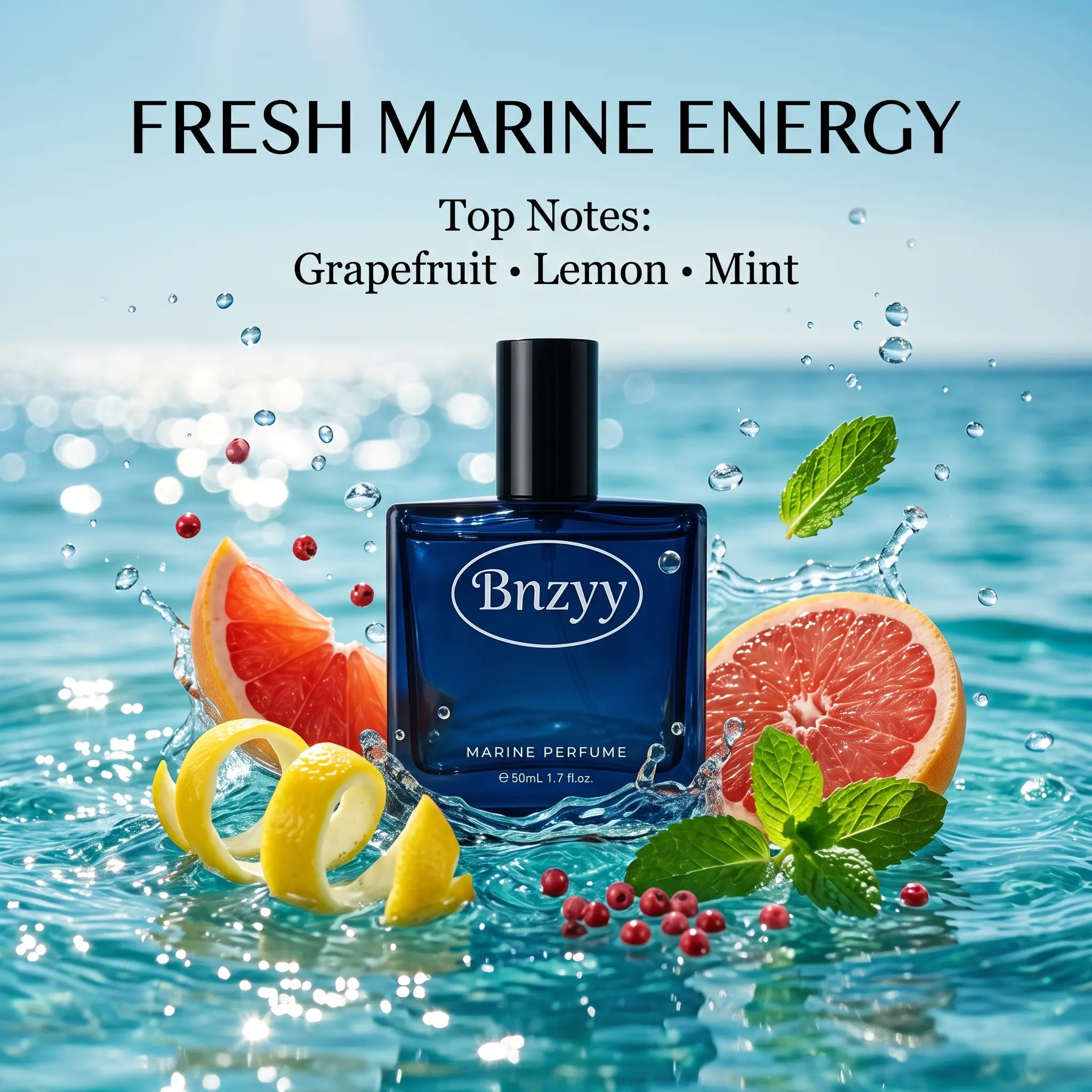 Bnzyy CHARM UNFOLDS Men's EDP Cologne, 50ml Single Bottle Male Wear Luxury Fragrance, Long-Lasting Fresh Woody Scent for Him Gift