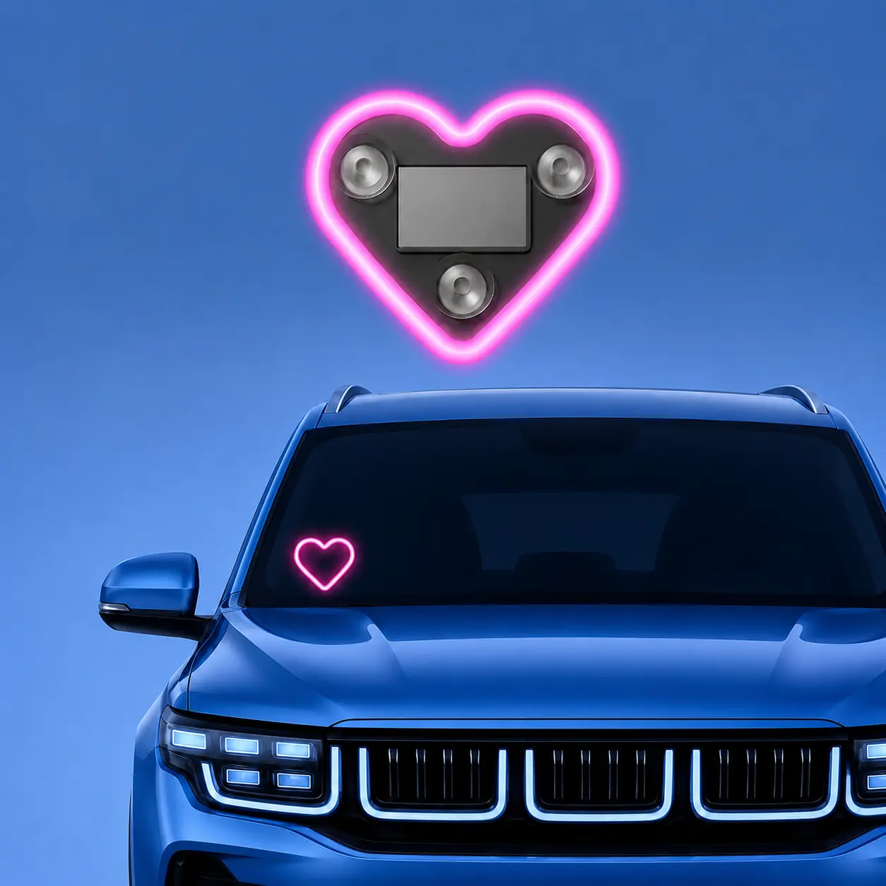 Solar-Powered Heart-Shaped LED Ambient Light, Car Interior & Home Space, Decorative Atmosphere Lamp, Energy-Saving Romantic Ornament for Valentine's Day Parties