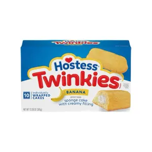 Hostess Twinkies Banana Flavored Sponge Cake with Creamy Filling 10 Individually Wrapped Cakes