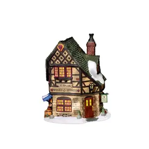 Department 56 Dickens' Village E Tipler Agent Wine Spirits Building, Porcelain 6.89 Inch