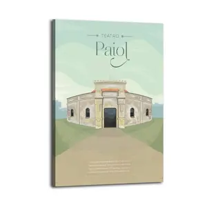 Architecture Poster Teatro Paiol Illustration Poster Decorative Painting Canvas Wall Art Picture Print Modern Family Bedroom Decor