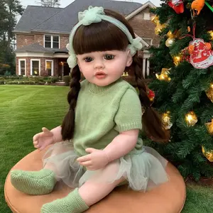 Reborn Baby Girl Doll 22 Inch Silicone Realistic Cute Toddler Lifelike Princess Doll with Full Accessories Perfect for Hugging Playing With and Gifting