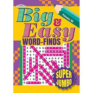 USED-Super Jumbo Big & Easy Word-Finds Word Search Puzzle Book by Kappa Books Publishers (Paperback)