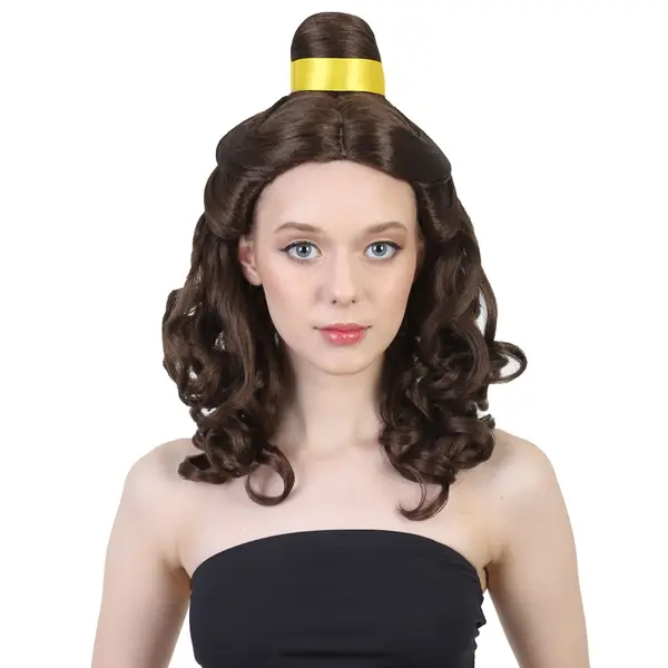 HPO Women of Distinction Dark Brown Wigs | Halloween Cosplay Royalty Breathable Capless Wig for Adult