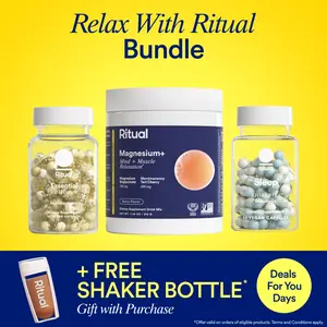 Relax With Ritual Bundle | Magnesium+, Sleep BioSeries Melatonin, Stress Relief Supplements