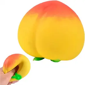 Peach Squishies Slow Rising Stress Relief Toy, Realistic Peach Shaped Fruit Squeezable Balls,Flexible Sensory Fidget Toy for Adults, Desk Decor & Gift Party Favors Easter Basket Stuffers