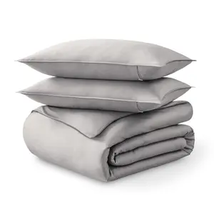 Bare Home Organic Cotton Sateen Duvet Cover Set