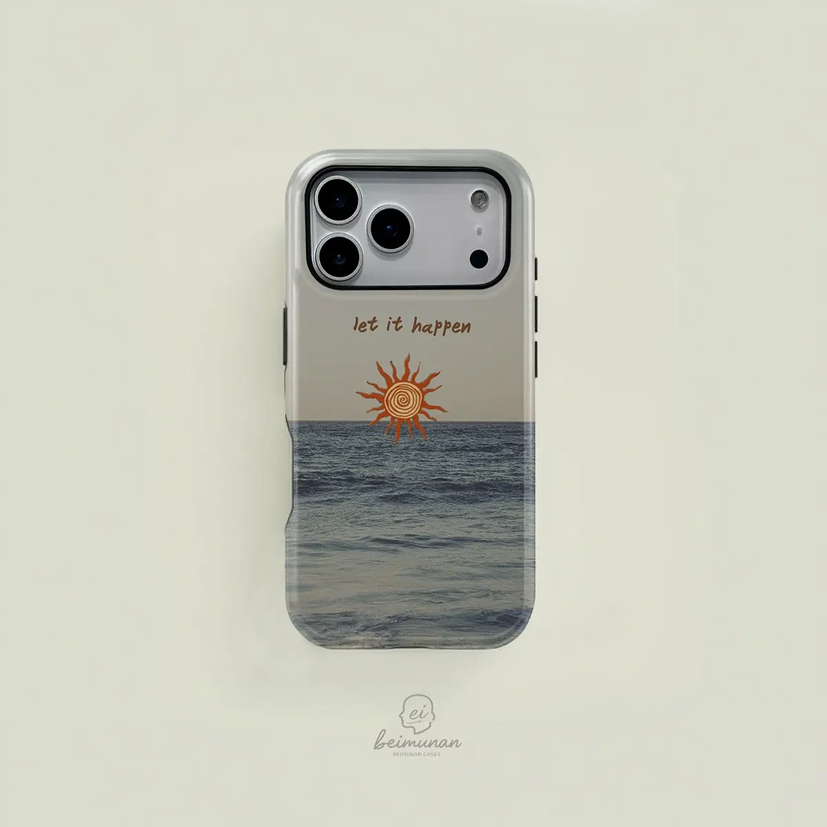 Ocean Sunrise Sun Pattern Dual-Use Phone Case, Durable Shockproof Fashion Protection for iPhone 11 12 13 14 15 16 17 Pro Max, Samsung Galaxy S25 S24 S23 Ultra