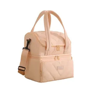 Insulated Lunch Bag for Picnics and Camping, Dual-Layer Large Capacity, Handheld Insulation Bag for Office Workers, Portable Meal Box Cover