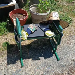 【FathersDayGift】RIFPOD Garden Kneeler and Seat Heavy Duty, Wider and Thicker Kneeling Pad for Foldable Gardening Stool with 2 Tool Pouches, Gardening Gifts Tools for Women Mom Men Seniors