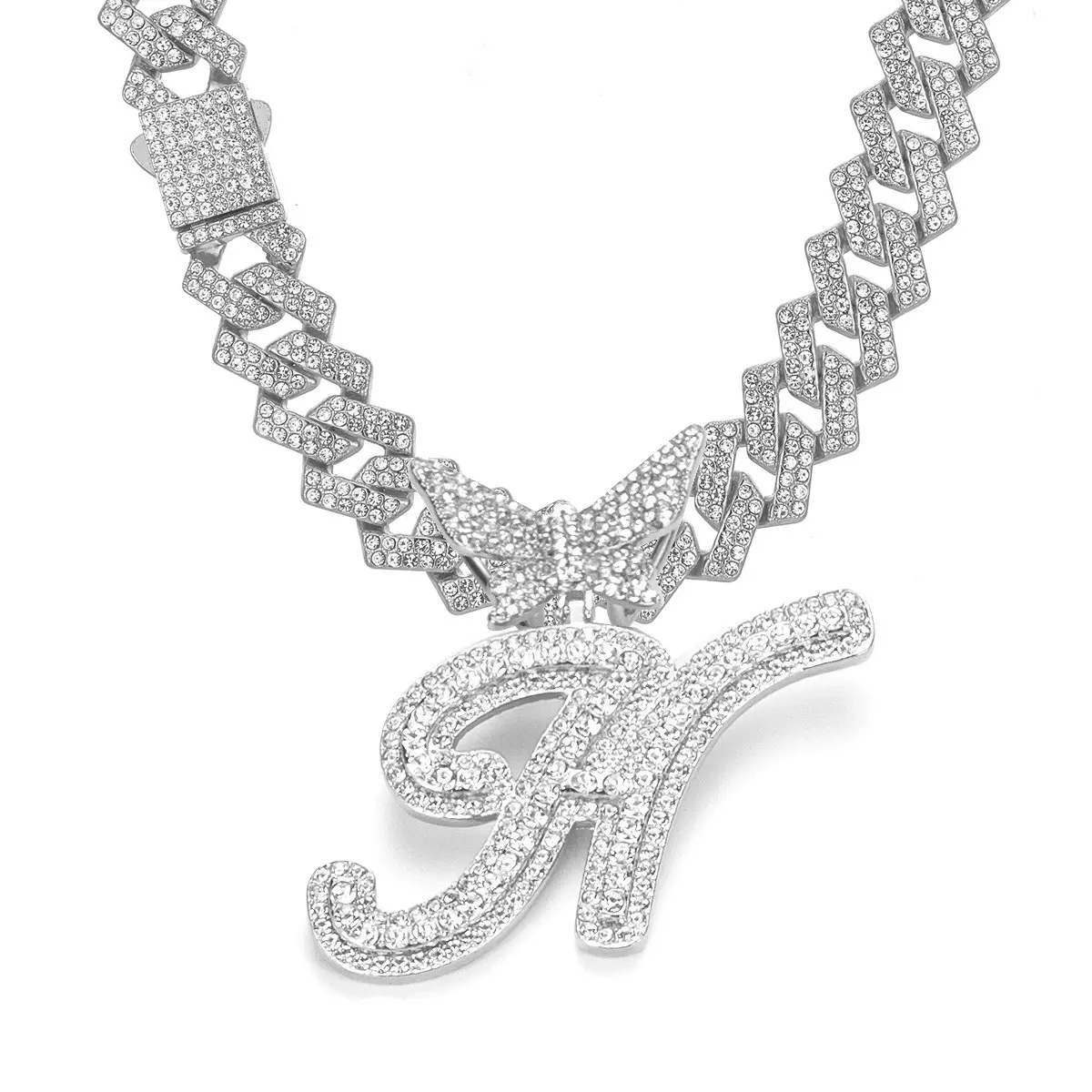 Silver letter necklace H