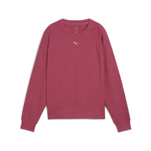 PUMA Womens Cloudspun Fashion Midlayer Crew Neck Sweatshirt Casual - Red