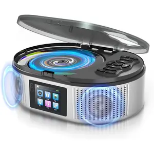Portable CD Player with Dual Stereo Speakers, 4000mAh Rechargeable Desktop  5.3 Boombox for  & , FM Radio, LCD Screen, AUX/USB/Headphone Jack