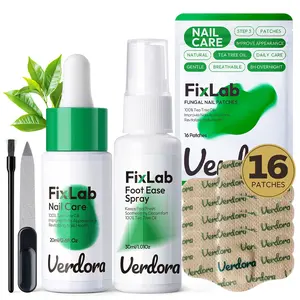 Fungal Nail Clean & Care Kit,8 - Hour Overnight Solution for Nails, with Tea Tree Oil & Oregano Oil, Nighttime Nail Repair for Damaged,All-in-One Kit: Spray, Nail Oil, Nail Patches, File & Brush