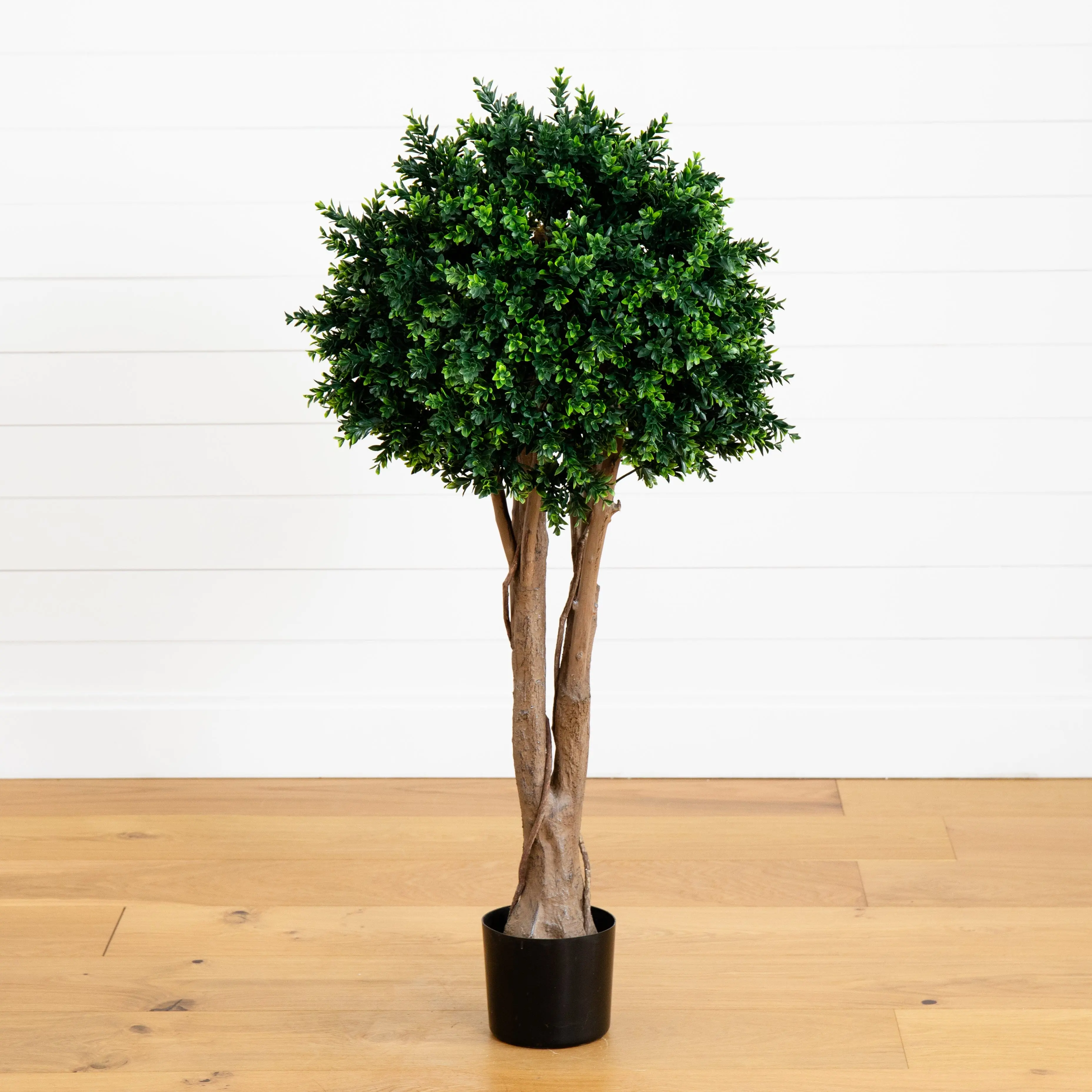 46” UV-Resistant Synthetic Near Opaque Green Artificial Boxwood Topiary Tree, Indoor-Outdoor Home Decor, Room Decor for Home Supplies