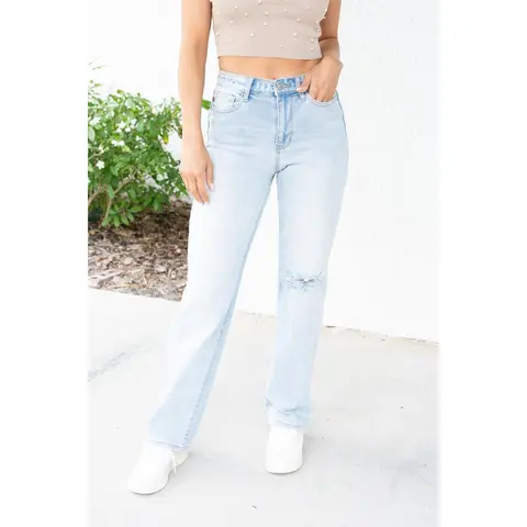 Judy Blue Queen Of Pop High Rise Destroy 90's Straight Jeans *JB