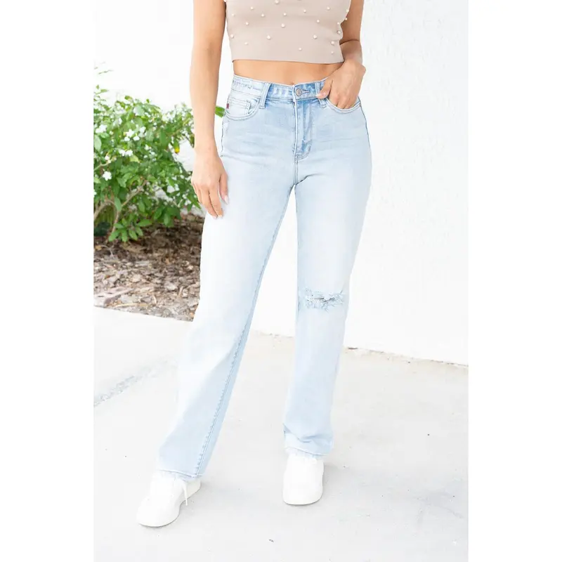 Judy Blue Queen Of Pop High Rise Destroy 90's Straight Jeans *JB