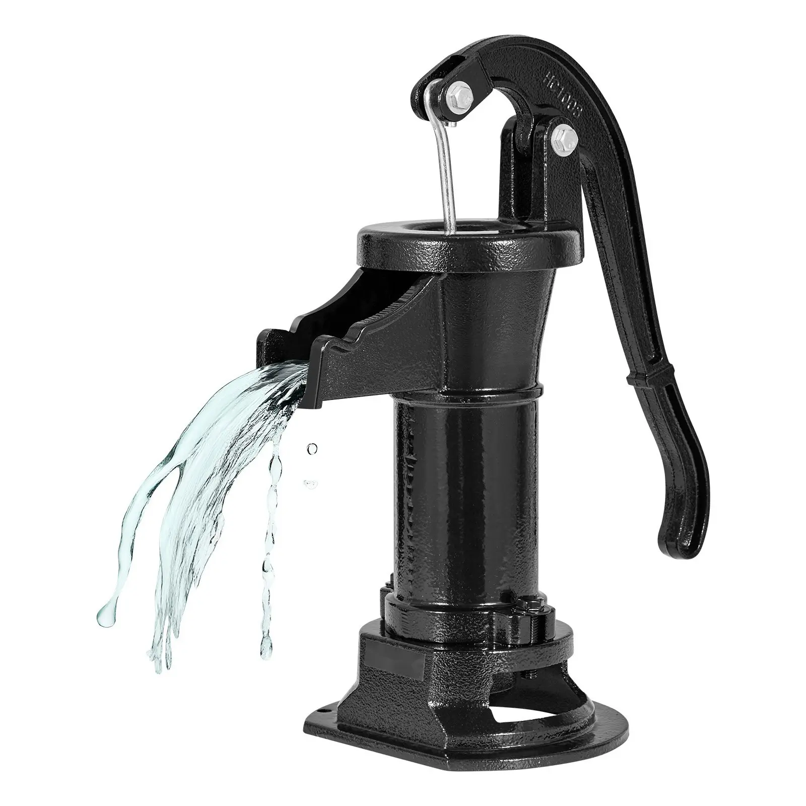 Well Hand Pitcher Pump For Outdoor Use, 25 Ft Maximum Lift, Antique Cast Iron Manual Water Pump With NPT 1-1/4 In Connection, Easy Installation, Old-Fashioned Style For Garden, Pond, Backyard, Farm, Black