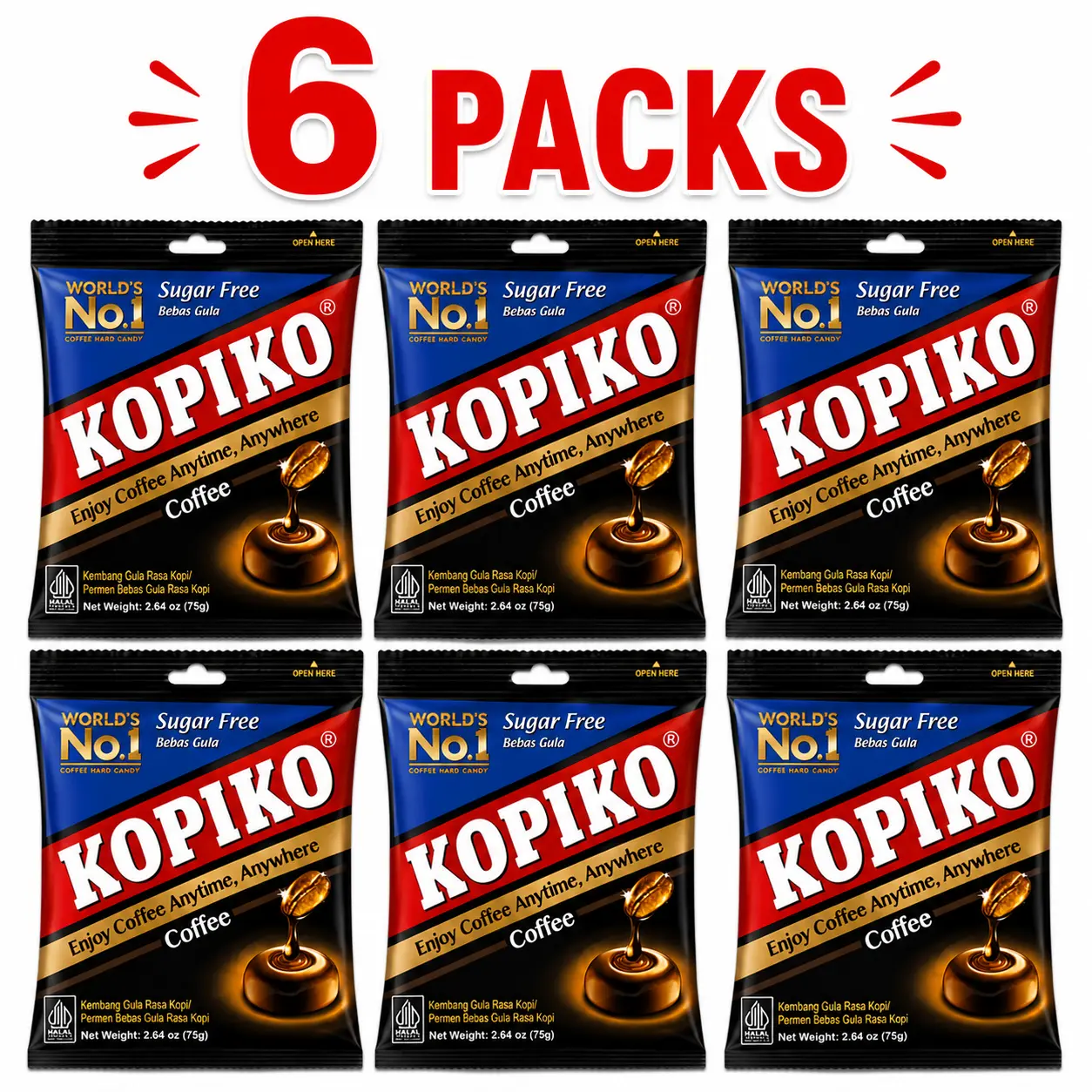 Kopiko Classic Low-Sugar Coffee Hard Candies