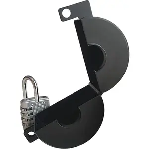 Door Knob Lockout Device. (Matt Black, 1 Padlock Included). Door Handle Lock - Prevents Doorknobs from Turning and Access to Keyhole. Childproof Door Knob Cover.