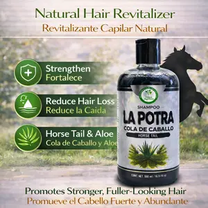 La Potra Cola de Caballo Black Shampoo - 16.9 oz (500ml) - Deep Hydrating Formula with Rosemary & Aloe Vera - Supports Long, Healthy & Radiant Dark to Black Hair - Intensive Herbal Fortification