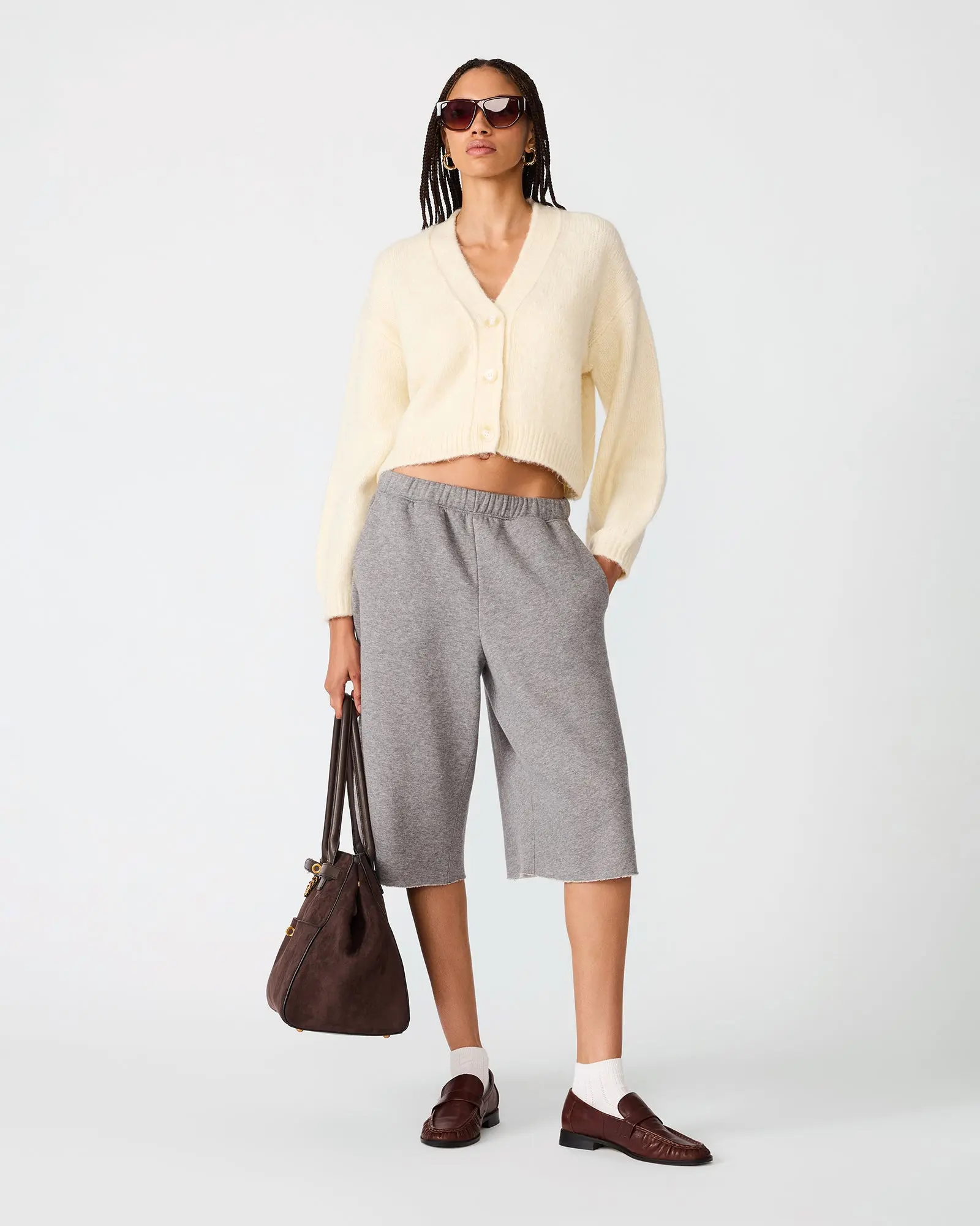 FLEECE SWEAT SHORT LIGHT HEATHER GREY