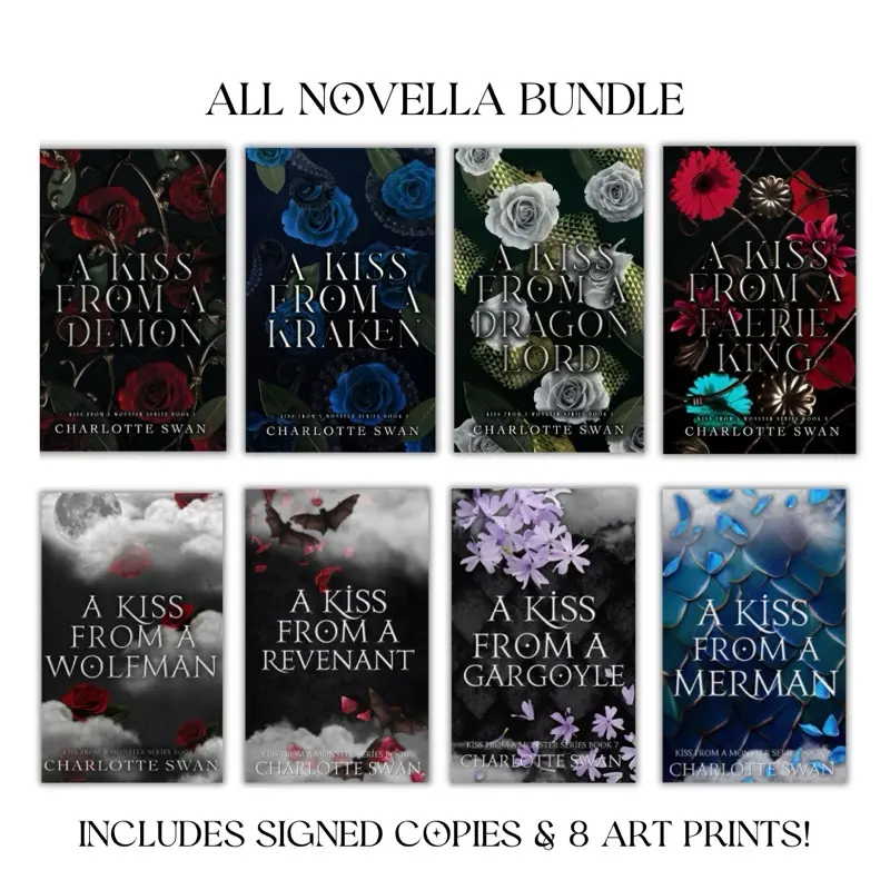 Kiss From a Monster Series All Novella Bundle - 8 Standalone Steamy Monster Romance Novellas with Art Prints