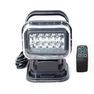 7/ 8 Inch 50W LED Search Light 360 Degrees Rotating Remote Control 12-24V LED Work Light Rally LED Driving Lights Vehicle Lights Offroad Lights SUV ATV 4wd Truck Boat Lighting for Hunting Camping Exploring