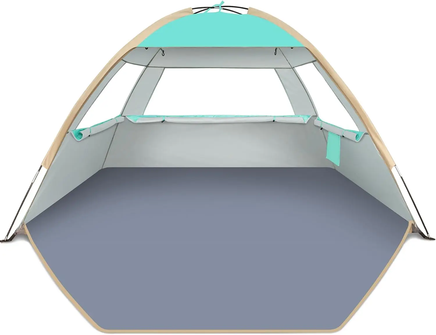 Gorich Beach Tent Sun Shelter for 3/4/6/8/10 Person with UPF 50＋ UV Protection, Lightweight & Easy Setup Beach Shade Canopy, Portable Beach Shade Tent Beach Cabanangongsingongsi enshishishenghushangmaoyouxiangongsi