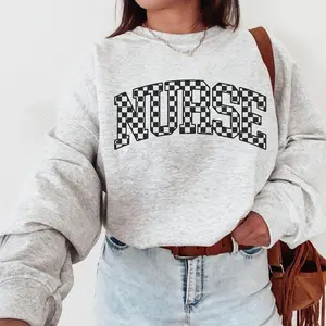 Checkered Nurse Sweatshirt, Registered Nurse Shirt, Nurse Life, New Nurse Graduation Gift, School Nursing Tee