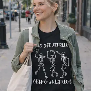 Lets Get Sterile Ortho Surg Tech Skully T-Shirt