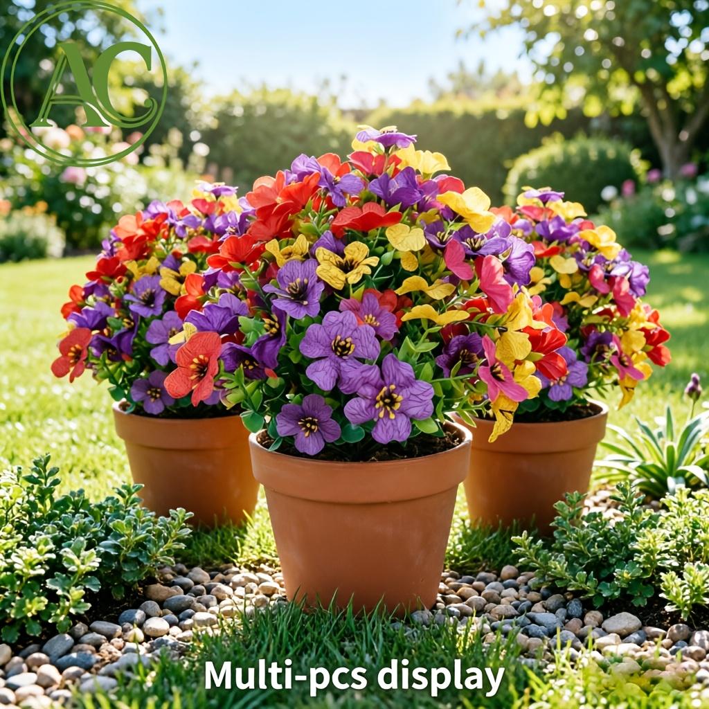 1 Multicolor Mix-and-match Realistic Violet with Indoor and Outdoor Garden Decoration Spring and Summer Holiday Ornaments Mother's Day Anniversary Housewarming Wedding Birthday Party All-season Decoration (excluding Containers), Artificial Flowers.