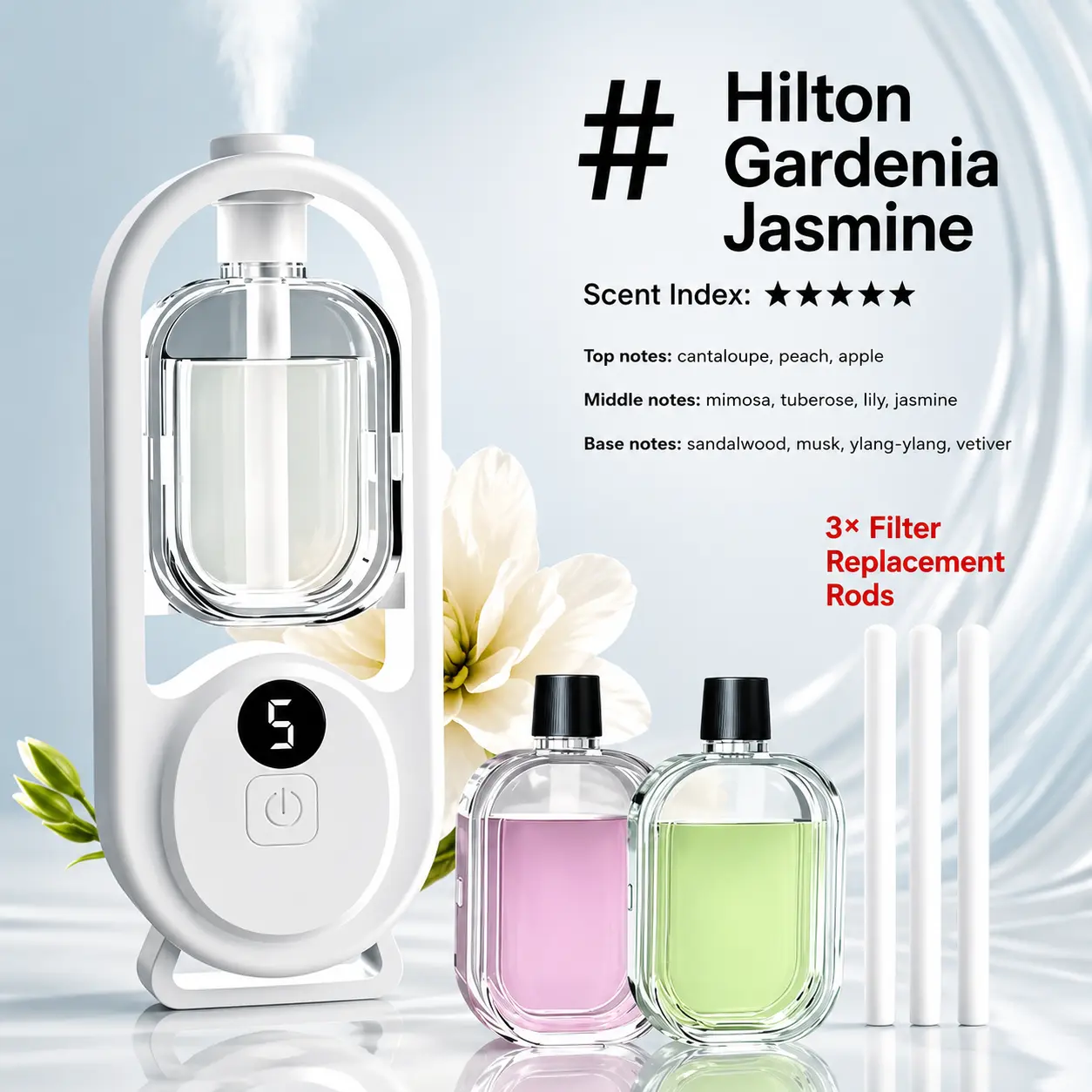 Aroma diffuser with 3 bottles [Hilton/Gardenia/Encounter]