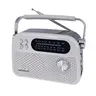 RadioShack AM/FM/SW 3-Band Vintage Radio with Bluetooth USB/TF Ports White 1202268 Compact Nostalgic Audio Device, Retro, Rechargeable