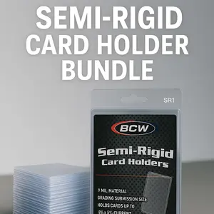 Semi Rigid Card Holder PRO BUNDLE. Protective BCW Semi Rigid Card Saver Bundle with 2x Penny Sleeves and more! PSA Grading card sleeve Semi-Rigid Lip