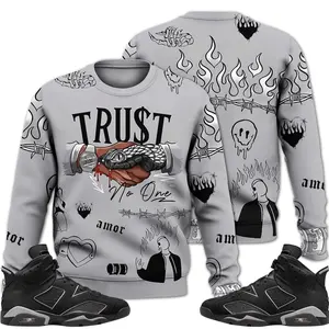 Cap And Gown 6s Outfit Sweatshirt, Snake Trust No One Drip  Unisex Sneaker Matching Shirts