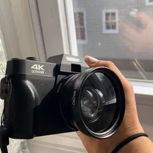 4K 56MP Vlogging Camera with 180° Flip Screen, Compact Camera with 16x Digital Zoom, 32GB TF Card, Summer gift(Black)