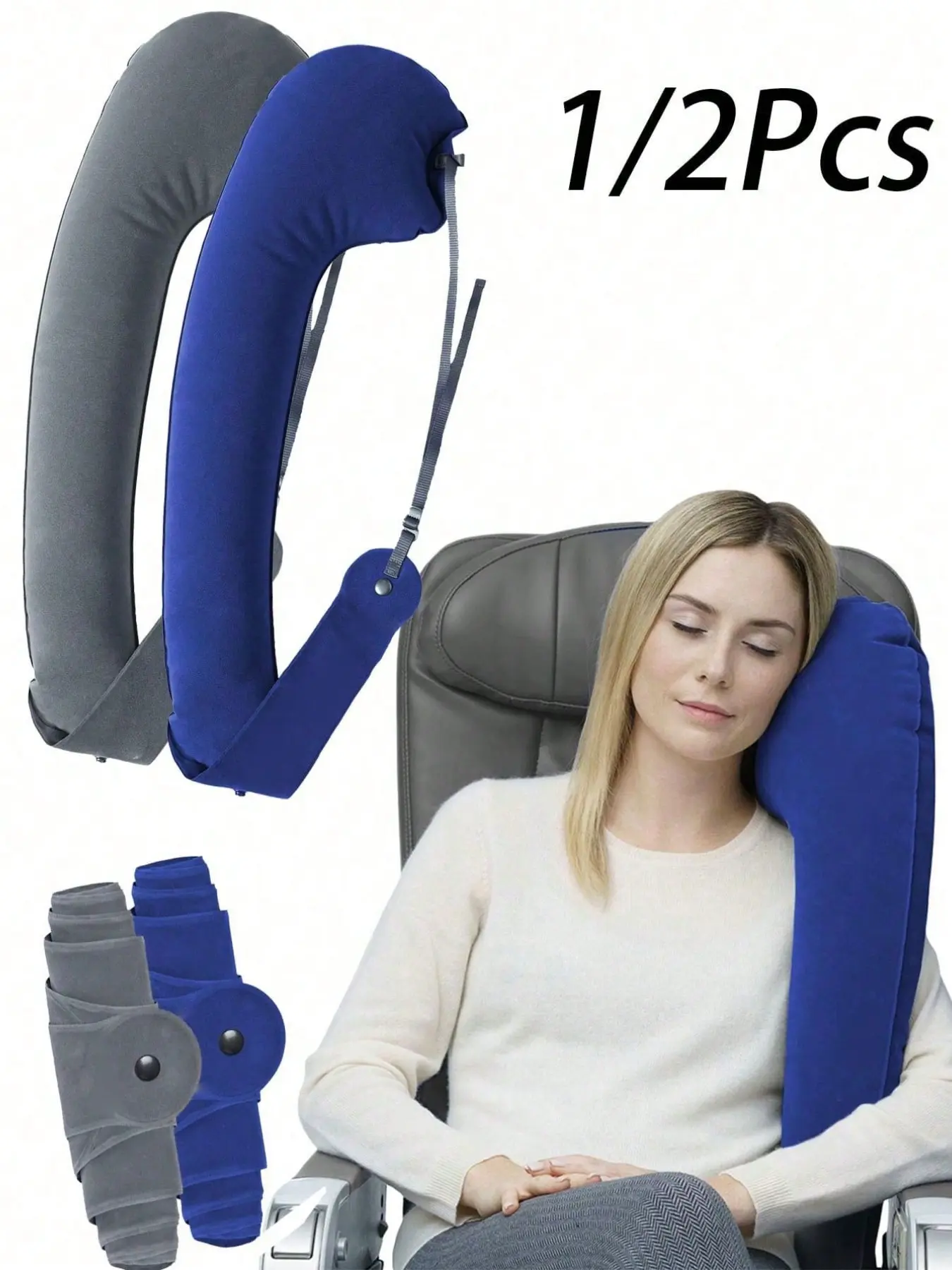 Portable Foldable Travel Pillow, Travel Neck Cushion, Lightweight Neck Support for Car Plane Sea, Arm Rest Design, Perfect Balance Sleep System