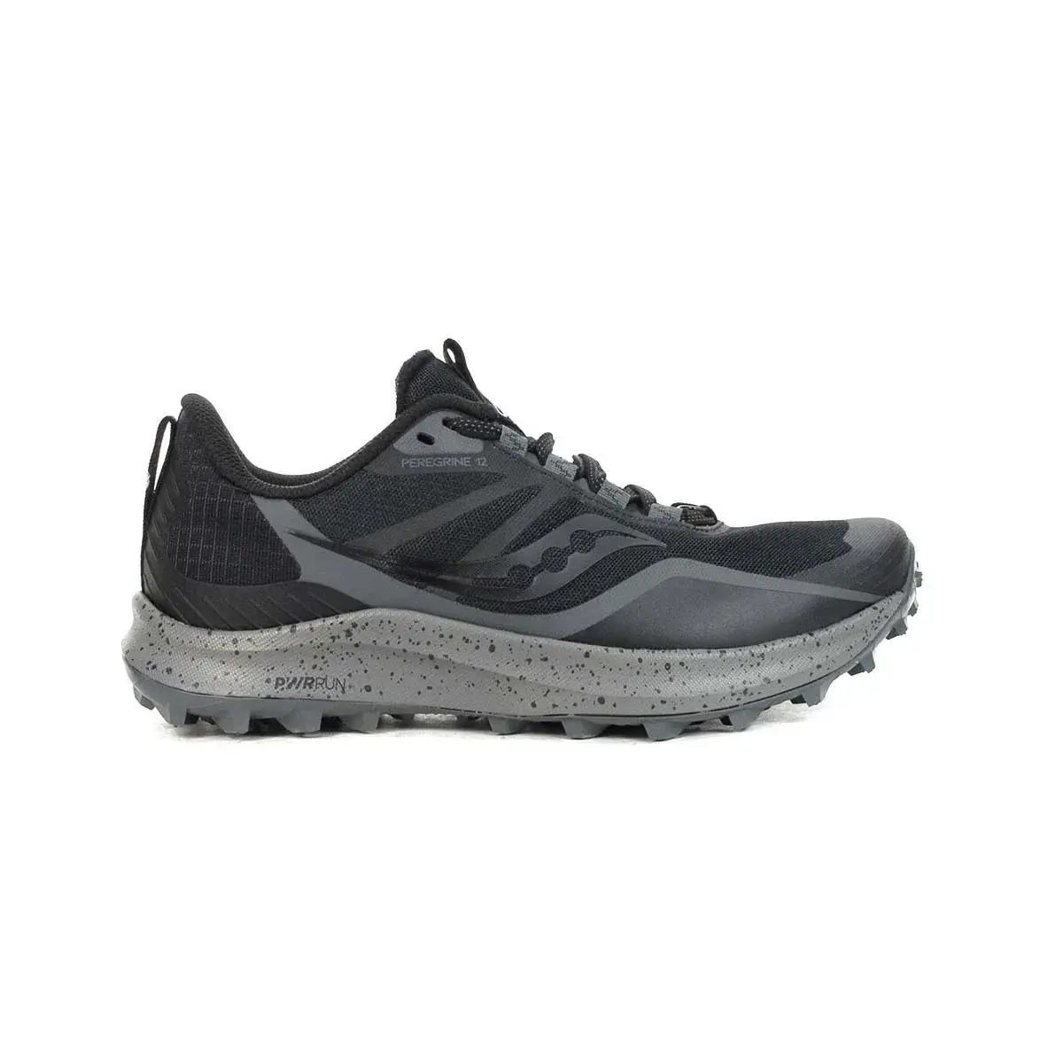 Saucony Peregrine 12 Running Shoe in Black/Charcoal | Women's
