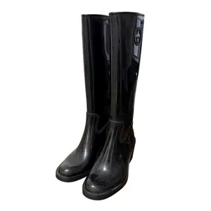 Pre-owned GUCCI Rubber Small Leather Goods Interlocking G Long Boots