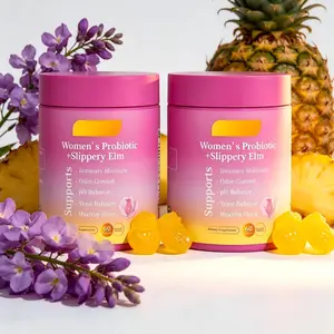 Her Juicy Hawaiian Pineapple Gummies 2 in 1 Feminine Probiotic Slippery Elm Gummies, Intimate Flora & Yeast Balance Support, Vaginal Dryness Relief Dietary Supplement for Women