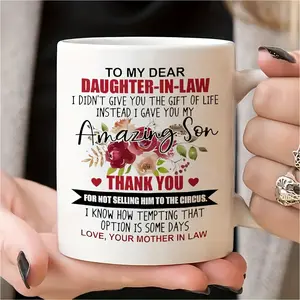 [Amazing Daughter-in-law Gift Mug] 11oz Ceramic Coffee Mug - 1 Piece, 3A Grade, Interesting Mug for Daughter-in-law, Christmas Birthday Gift