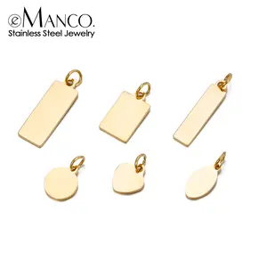 e-Manco Custom Logo Tags Stainless Steel Charms for Necklace Bracelets 6 Sizes to Choose 2026
