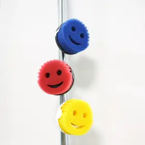 Kitchen sink sponge rack + sponge set – Round "smiley face" sink storage basket (suitable for kitchen and bathroom) | Self-draining design | Specially designed for the "smiley face" shape