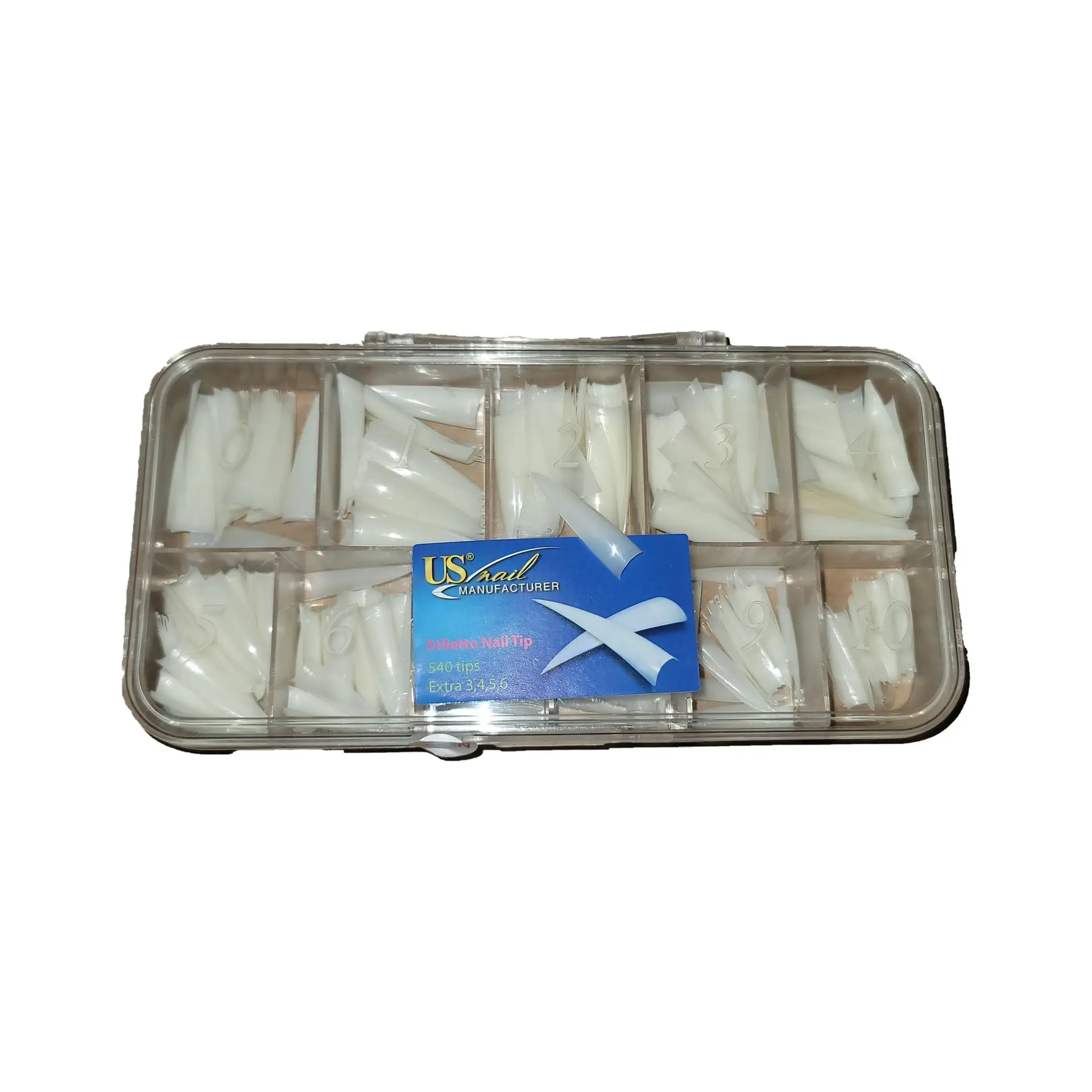 USN Stiletto Natural Nail Tips - Full Box 540 pcs
