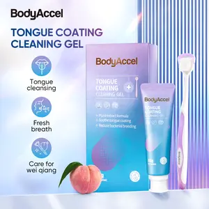 【BodyAccel】Tongue Cleaning Gel Refreshing Mint Fragrance -  Refreshing Oral for Cleaner Mouth Reduce Bad Breath Tongue Brush Gentle Oral Care Tool Tongue Cleaner -N