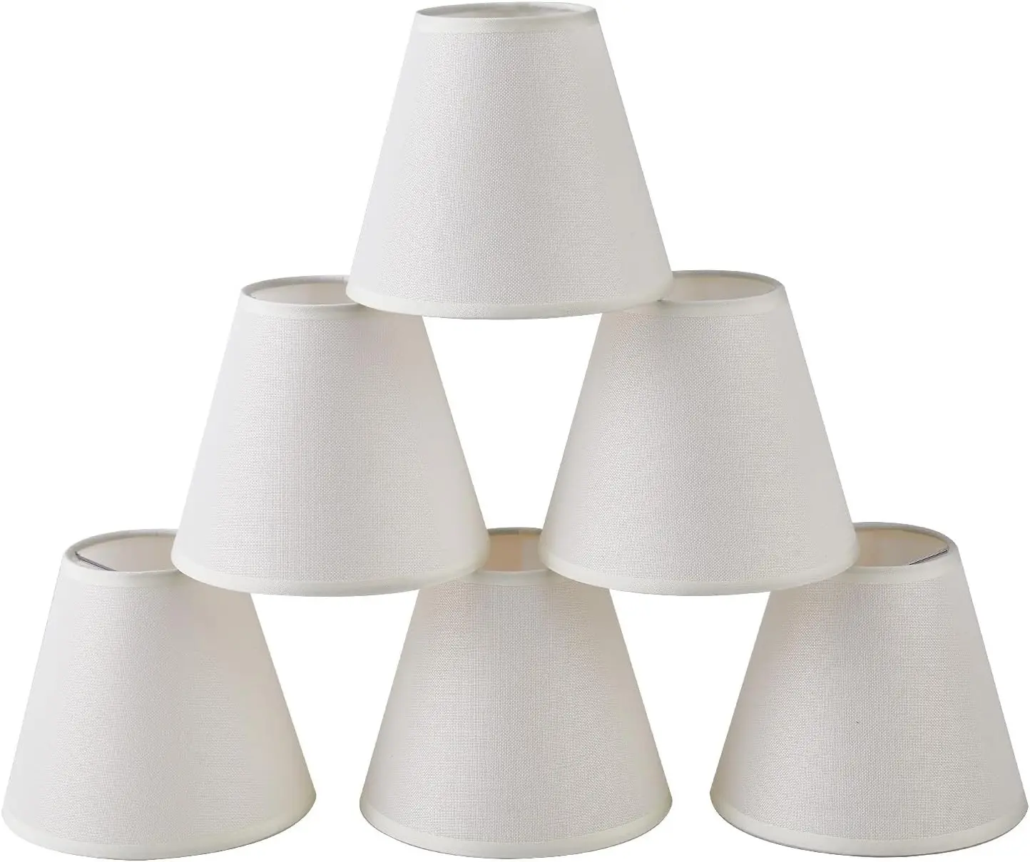 Set of 6 Clip-on Fitter Small Lamp Shades, 3" x 6" x 5", Replacement for Chandelier Lamps, Suitable for Various Scenes Like Living Room Bedroom Dining Room