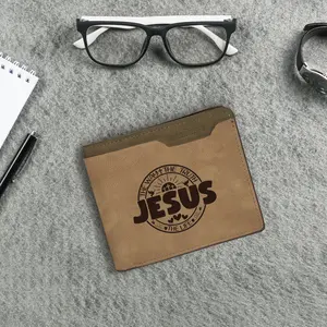 1pc Men's Wallet PU Leather Brown Business Wallet Jesus Inspirational quotes Vintage Inspired Credit Card ID Cash Holder Christian Gift Perfect New Year Father's Day Birthday Graduation Gifts for Husband Dad Son Christmas, Thanksgiving